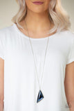 Ultra Sharp - White - Green - Purple - Silver - Blue Triangular Shape Long Necklace