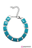 Square I Want To Be - Blue Squares Linked Clasp Bracelet