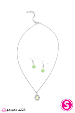 Modest of Them All - Green Luminescent Moonstone Short Necklace