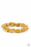 Shark Out of Water - Yellow - Multi Mustard Ceramic Beads Stretchy Bracelet