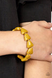 Shark Out of Water - Yellow - Multi Mustard Ceramic Beads Stretchy Bracelet