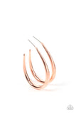 Curve Your Appetite - Gold - Copper Hoop Earrings Fashion Fix June 2022