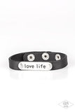 Love Life - White - Black Inspirational Snap Wrap Bracelet