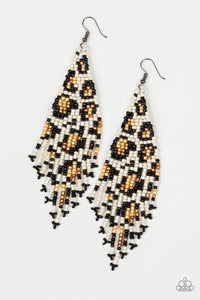 Bodacious Bombshell - White/Multi Seed Beads Fishhook Earrings