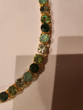 Leprechaun - Green Beads Gold Short Necklace