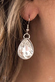 Show-Stopping Shimmer - White Teardrop Gems Short Necklace