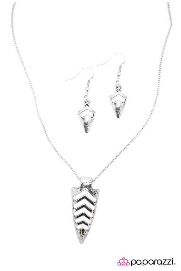 A Matter of Artifact - Silver Arrowhead Long Necklace