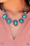 Albuquerque Artisan - Blue/Turquoise - Black Stones Assorted Shapes Short Necklace - Fashion Fix Necklace Oct. 2021