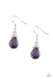 5th Avenue Fireworks - Green - Brown - Purple Teardrop Gem White Rhinestones Fishhook Earrings