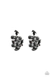 Galaxy Glimmer - Black - Brass Rhinestones Post Earrings