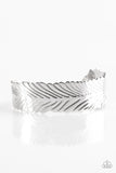 Ruffle Feathers - Copper - Silver Etched Feather Like pattern Cuff Bracelet