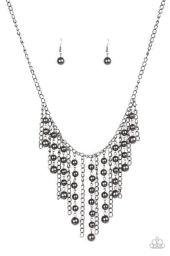 Stun Control - Black/Gunmetal Pearly Beads Short Necklace