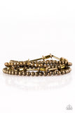 Uniquely Upscale - Brass Beads Stretchy Bracelet