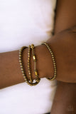 Uniquely Upscale - Brass Beads Stretchy Bracelet