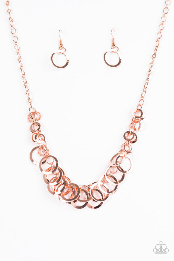 Royal Circus - Copper Hoops Fringe Short Necklace