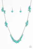 Coral Reefs - Multi - Green/Blue Clustered Beads Long Necklace