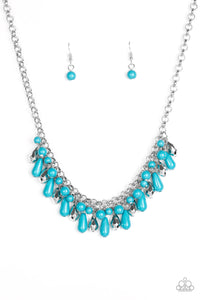 Coastal Cabanas - Blue Teardrop Beads Short Necklace