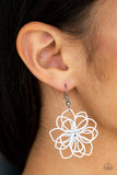 Springtime Serenity - Green - White Wire Daisy Fishhook Earrings