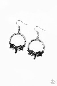 On The Uptrend - Multi - Black Rhinestones Fishhook Earrings