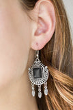 Open Pastures - Black Square Stone Fishhook Earrings