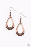 Trending Texture - Black/Gunmetal - Copper Teardrop Fishhook Earrings.