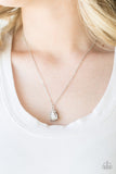 Classy Classicist - Blue - White Teardrop Gem Short Necklace