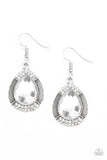 Grandmaster Shimmer - White Teardrop Gem Fishhook Earrings