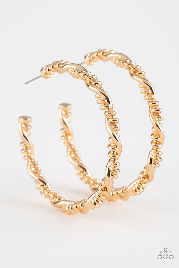 Street Mod - Gold Vine-Like Hoop Earrings