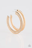 Haute Mama - Silver - Gold Hoop with Hematite Rhinestones Hoop Earrings