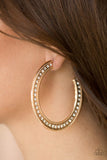 Haute Mama - Silver - Gold Hoop with Hematite Rhinestones Hoop Earrings