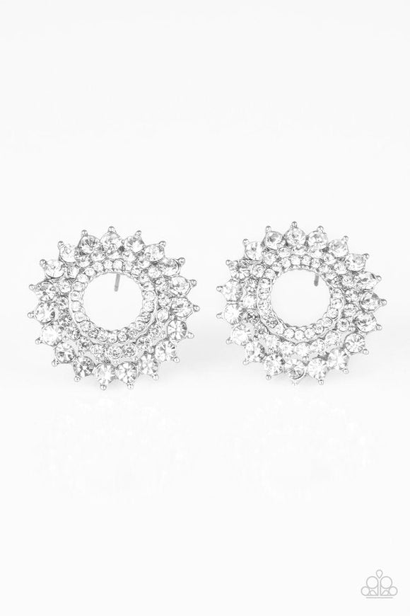 Buckingham Beauty - White Rhinestones Post Earrings