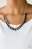 Extinct Species - Silver/Grey - Black - Blue Stones Silver Beads Short Necklace