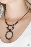 Walk Like An Egyptian - Gold - Black/Gunmetal Crescents Short Necklace