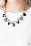 Grand Canyon Grotto - White - Multi - Black Faux Rocks Bottom of Short Necklace