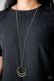 Front And EPICENTER - Gold - Black - Brass Rhinestones Long Necklace