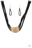 Walk The WALKABOUT - Yellow/Silver - Black/Silver - Black/Gold Suede Short Necklace