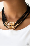 Walk The WALKABOUT - Yellow/Silver - Black/Silver - Black/Gold Suede Short Necklace