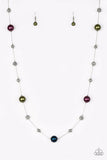 Eloquently Eloquent - Red - Orange -Green - Multi Pearly Beads Long Necklace