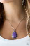 On the Home Frontier - Purple Teardrop Stone Short Necklace