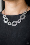 Basically Baltic - Black/Gunmetal - Silver Ovals Short Necklace