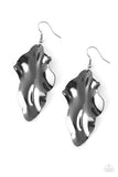 Fall Into Fall - Gold - Black/Gunmetal Leaf Fishhook Earrings