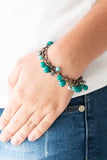 Hold My Drink - Purple - Pink - Green Beads Joins Gunmetal Beads Along Gunmetal Chain Clasp Bracelet