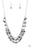 So In Season - Blue Gems Silver Beads Short Necklace