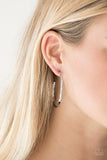 Geo Edge - Silver Hammered Hoop Earrings