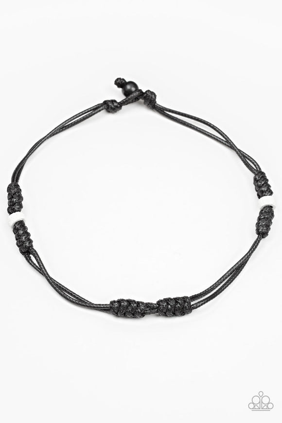 River Rover - Black Cording White Lava Rock Urban Short Necklace