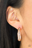 5th Avenue Fashionista - Copper/Topaz - Pink - Black/Gunmetal Rhinestones Hoop Earrings