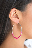 So Seren-DIP-itous - Red - Pink Dipped Hoop Earrings