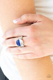 Stone Seeker - Blue - Pink Glassy Half Stone Wide Band Ring