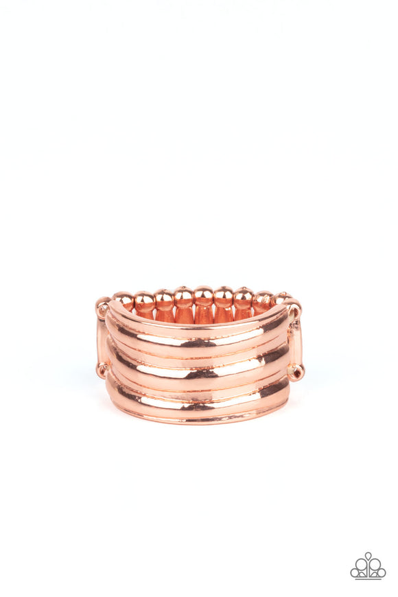 Rough Around the Edges - Copper Ribbed Wide Band Ring