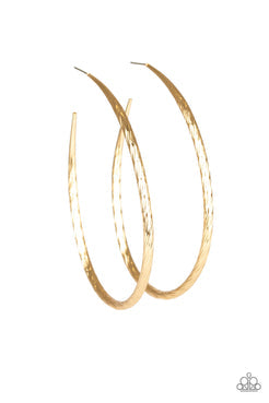 Fleek All Week - Gold Asymmetrical Hoop Earrings